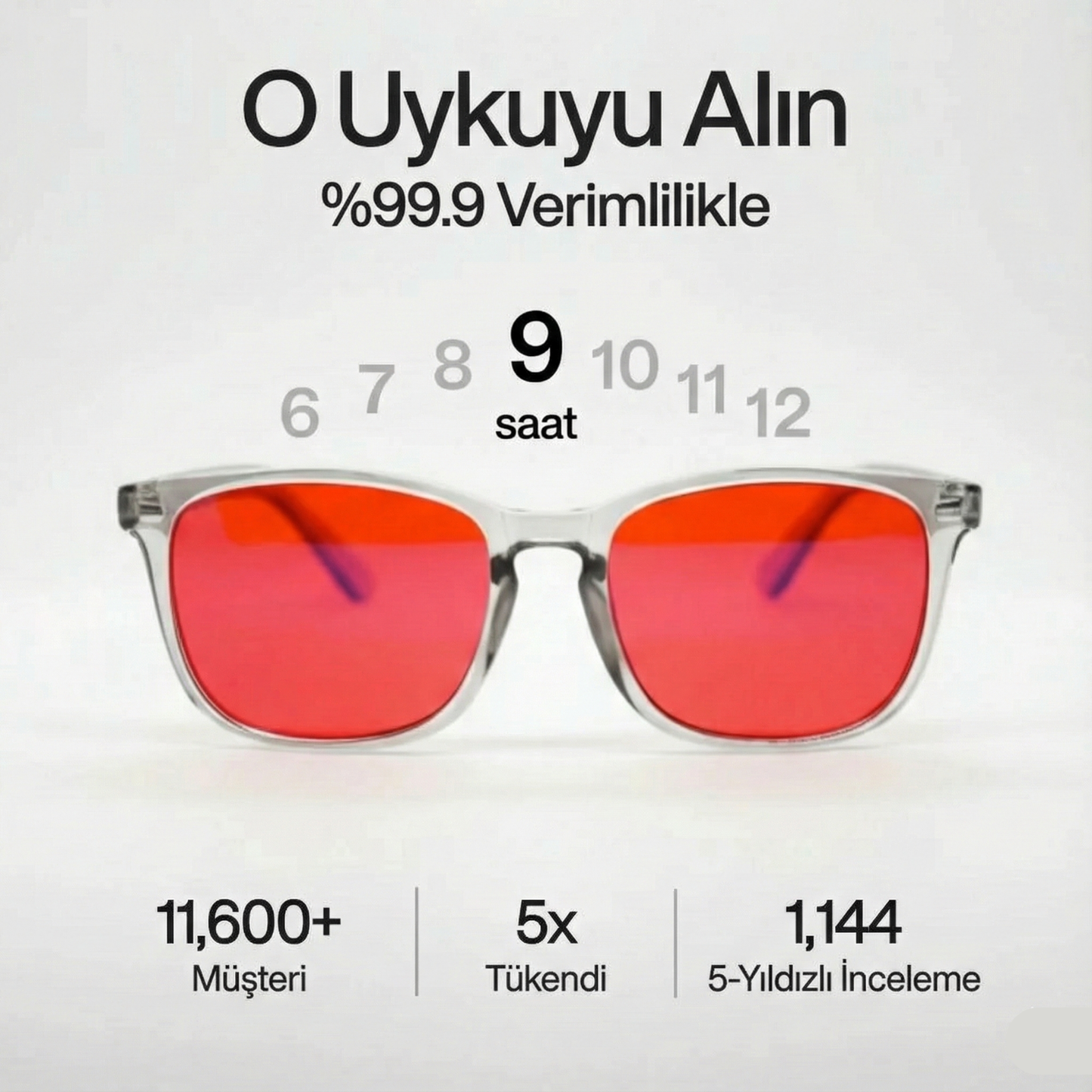 Unisex Kırmızı Lensli Mavi Işık Gözlüğü