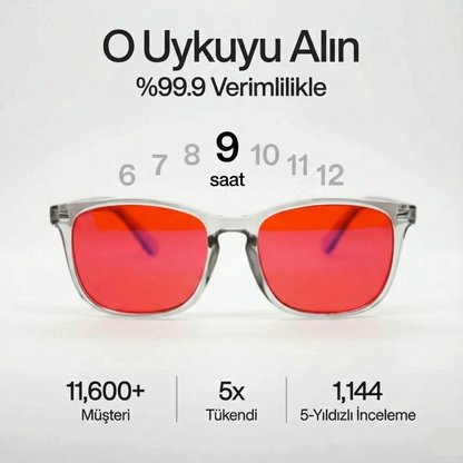 Unisex Kırmızı Lensli Mavi Işık Gözlüğü